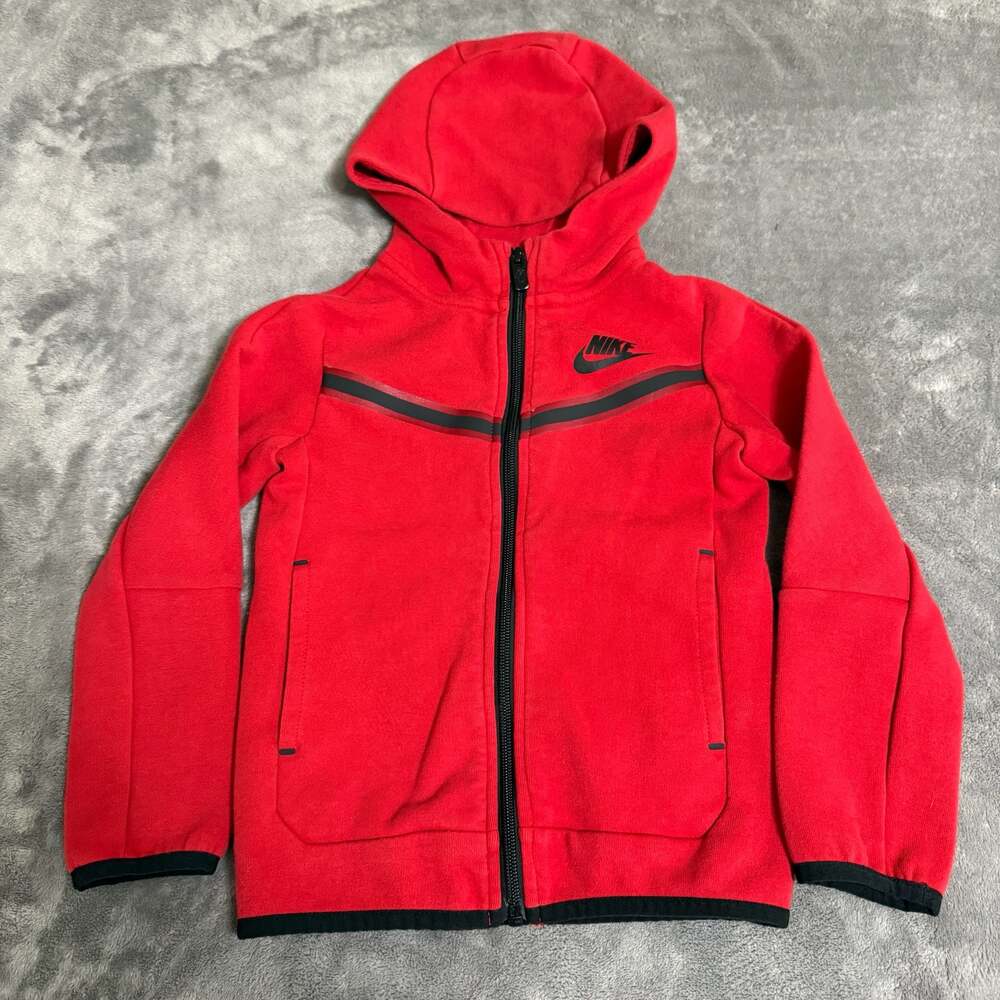 Nike Toddler Boys Sportswear Tech Fleece Full-Zip Hoodie Red Size 4